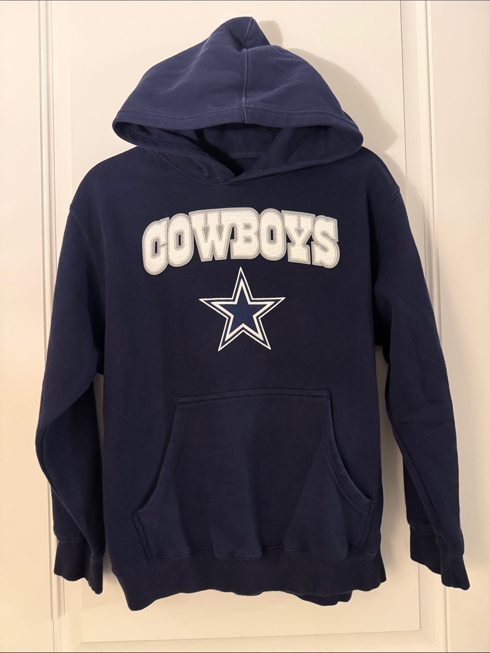 NFL Cowboys Navy Hooded Zip-Up Sweater Youth XL Women’s Small